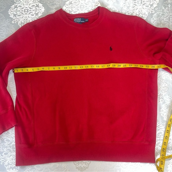 Polo Ralph Lauren Crewneck Red With Black Embroidered Polo Horse Size XXL - Picture 6 of 6